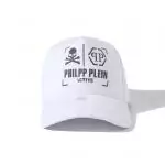 casquette  logo philipp plein pour homme ctiye skull qp blanc